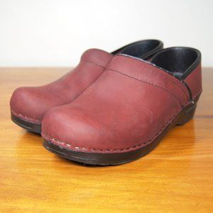 Dansko Professional Red Leather Clogs